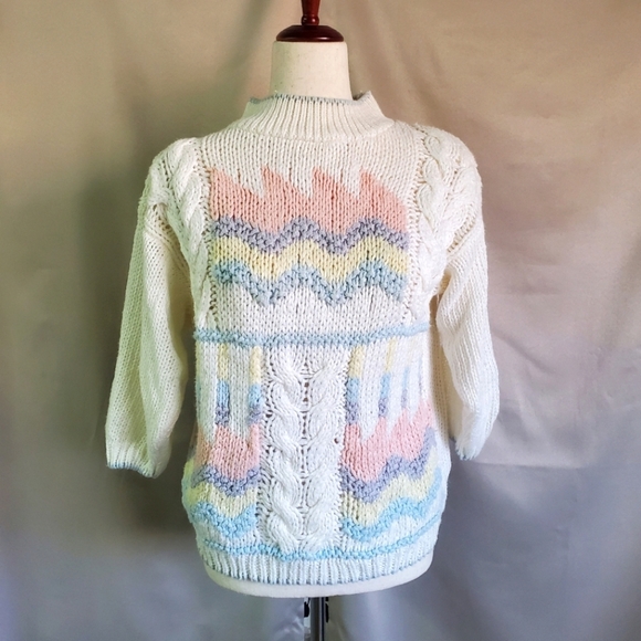 Vintage Sweaters - VINTAGE | Exclusive Imports Hand Knitted Sweater sz S